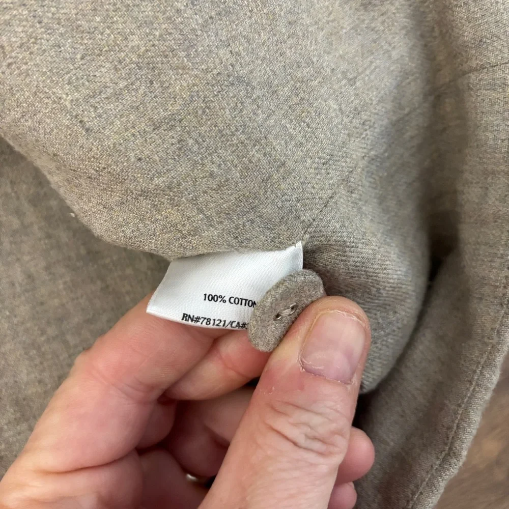 Eileen Fisher Quilted Cotton Flannel Hooded Textured Vest Tan Women’s - Picture 5 of 8